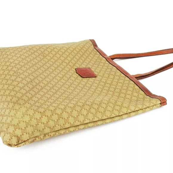 CELINE tote bag macadam beige PVC ?~ leather Authentic - Picture 3 of 9